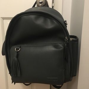 SkipHop Greenwich Leather Diaper Bag in Smoke